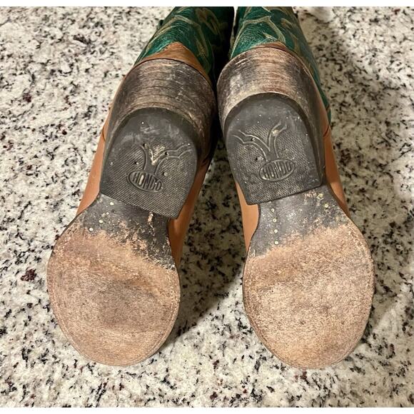 HONDO EL PASO TEXAS MENS COWHIDE LEATHER COWBOY WESTERN BOOTS SIZE 8.5 D - Picture 6 of 8